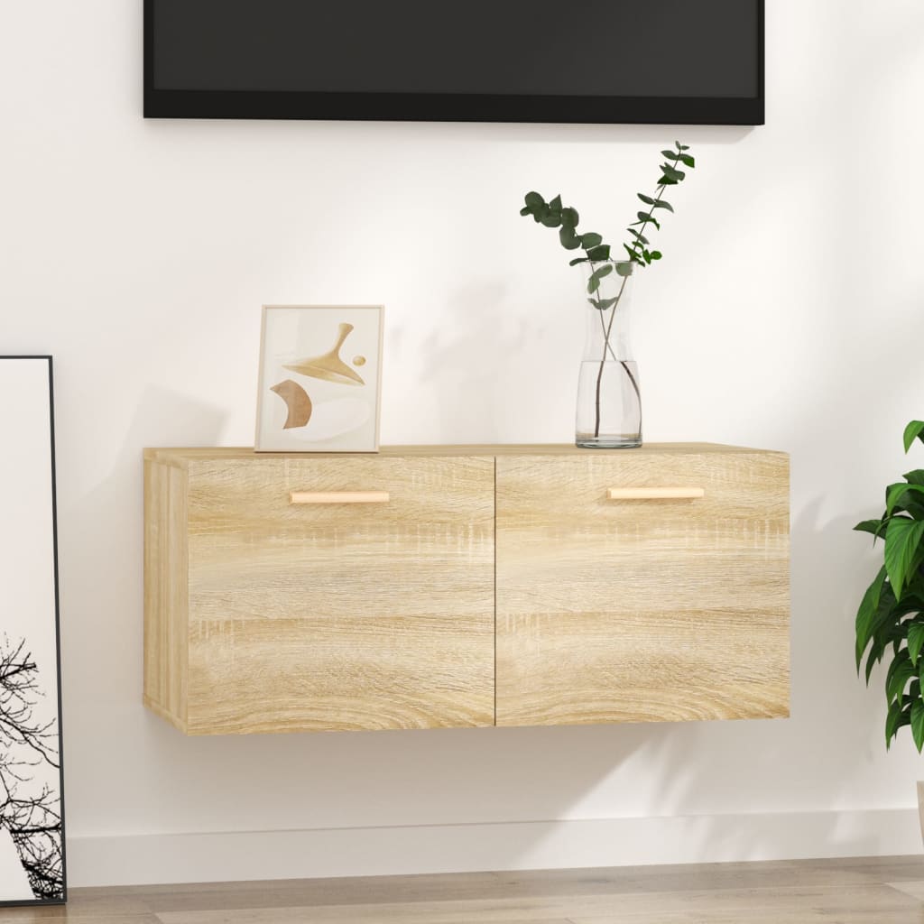 vidaXL Wandschrank Sonoma-Eiche 80x35x36,5 cm Holzwerkstoff