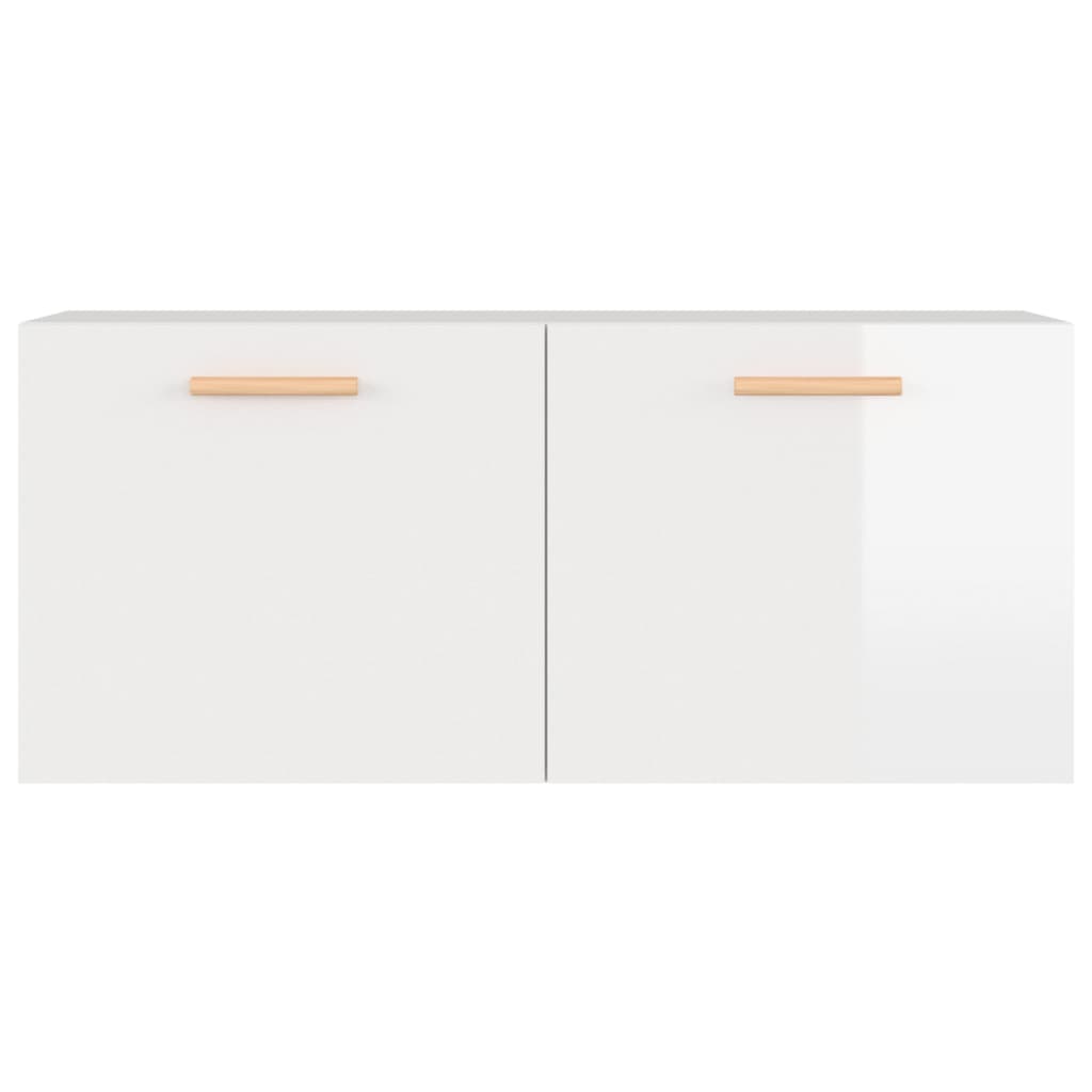 vidaXL Armoire murale blanc brillant 80x35x36,5 cm Aggloméré