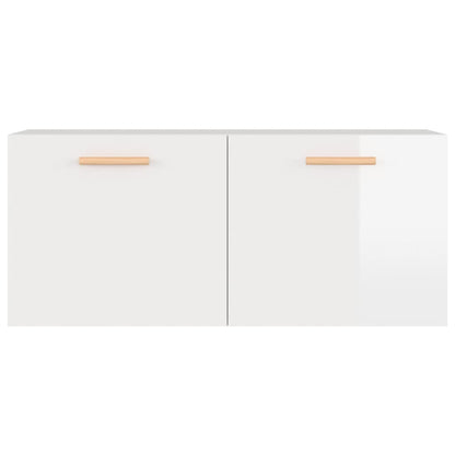 vidaXL Armoire murale blanc brillant 80x35x36,5 cm Aggloméré