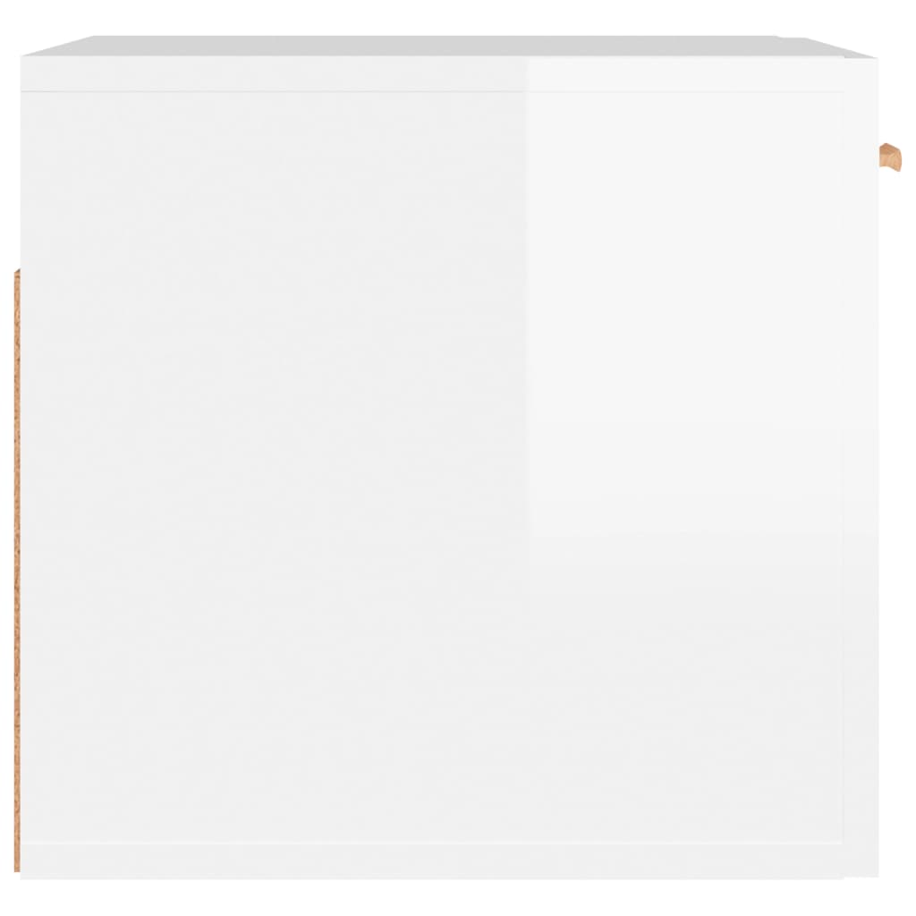 vidaXL Armoire murale blanc brillant 80x35x36,5 cm Aggloméré