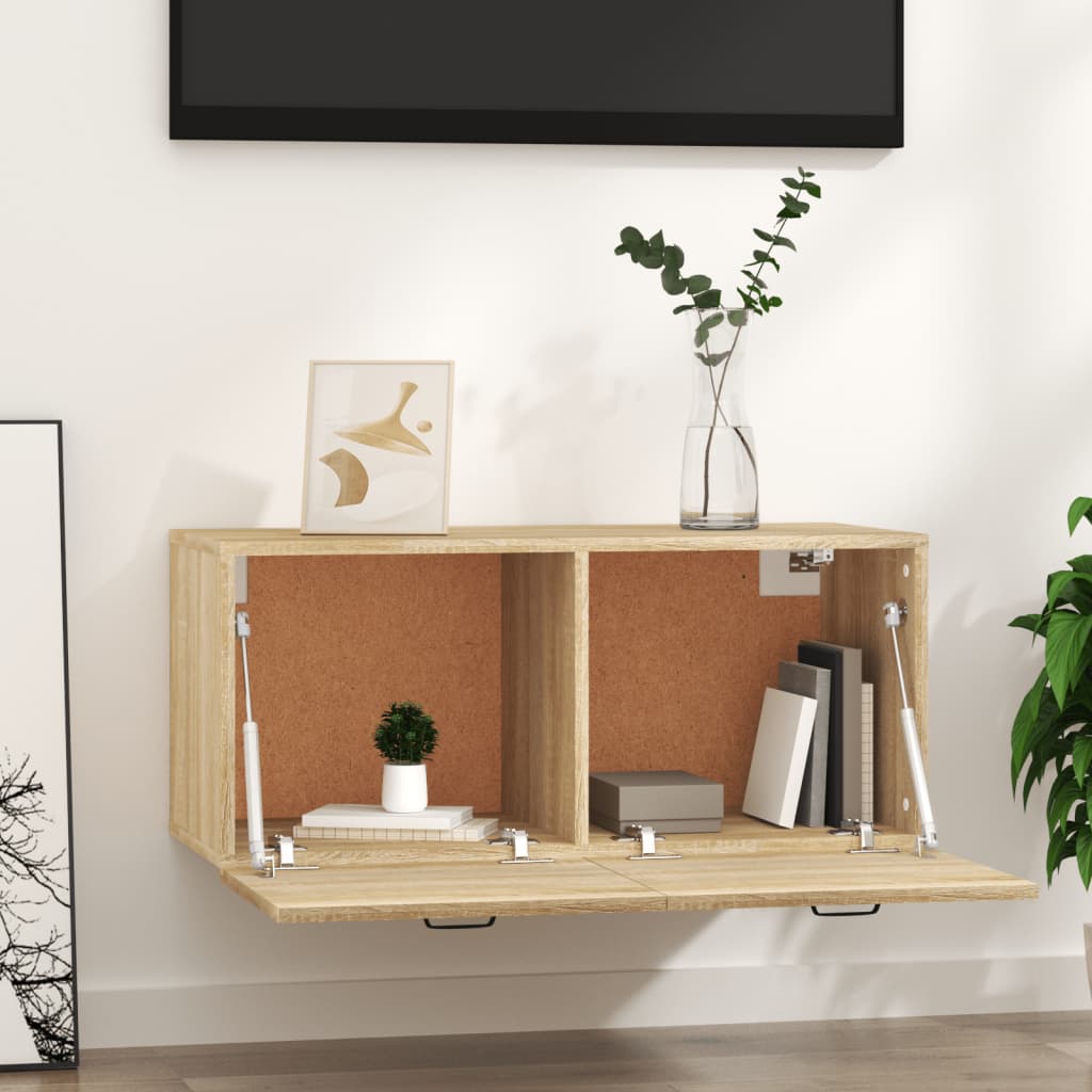 vidaXL Wandschrank Sonoma-Eiche 80x36,5x35 cm Holzwerkstoff