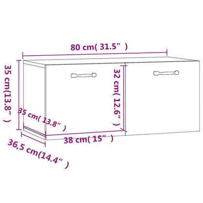 vidaXL Wandschrank Sonoma-Eiche 80x36,5x35 cm Holzwerkstoff