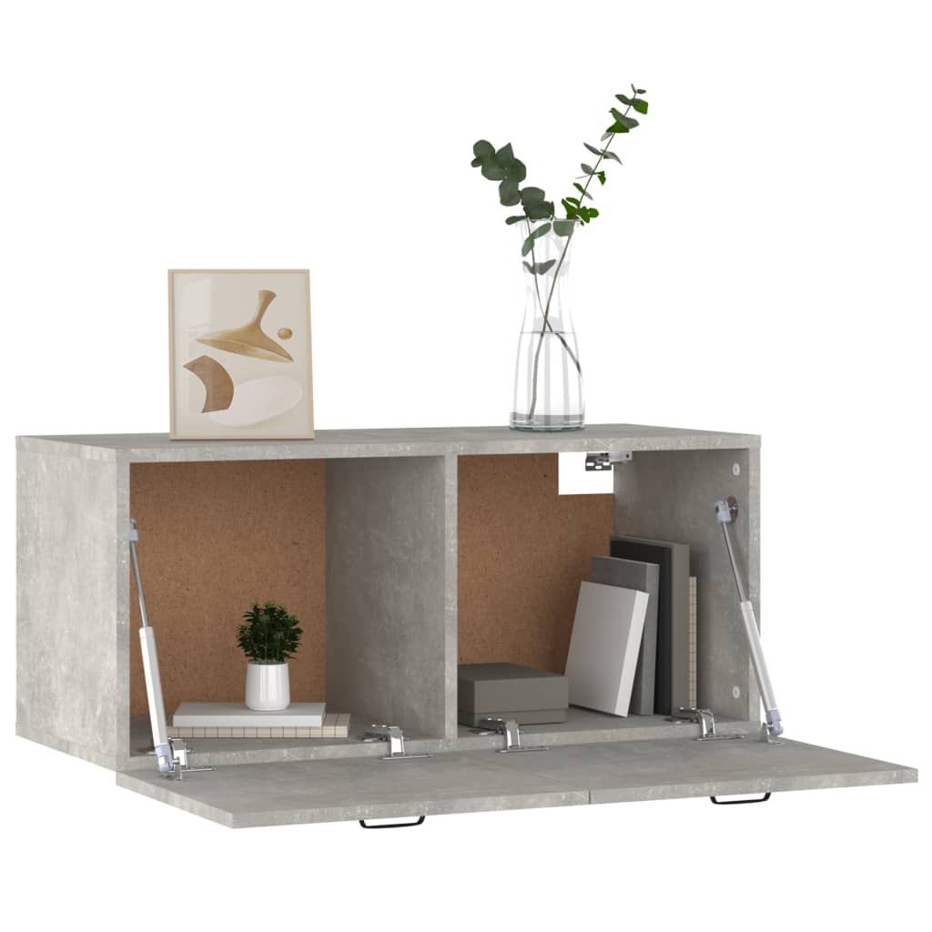 vidaXL Wandschrank Betongrau 80x36,5x35 cm Holzwerkstoff