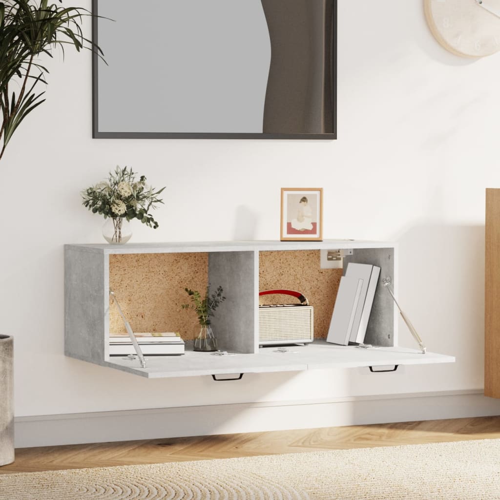 vidaXL Armoire murale gris béton 100x36,5x35 cm Aggloméré