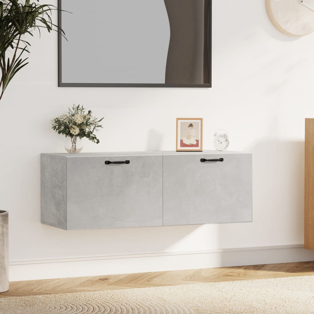vidaXL Armoire murale gris béton 100x36,5x35 cm Aggloméré