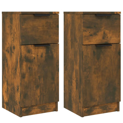 vidaXL Enfilades 2 pcs Chêne fumé 30x30x70 cm Bois d'ingénierie
