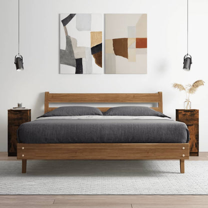 vidaXL Enfilades 2 pcs Chêne fumé 30x30x70 cm Bois d'ingénierie