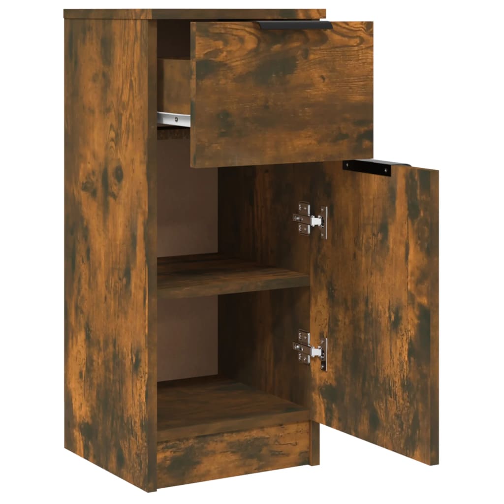 vidaXL Enfilades 2 pcs Chêne fumé 30x30x70 cm Bois d'ingénierie