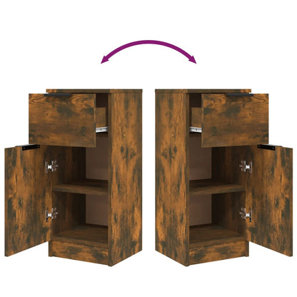 vidaXL Enfilades 2 pcs Chêne fumé 30x30x70 cm Bois d'ingénierie