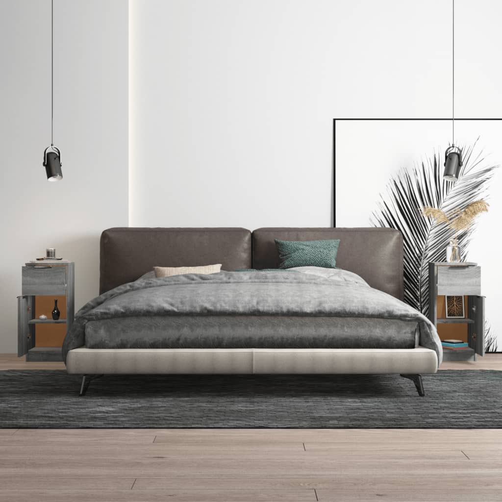Sideboards 2 Stk. Grau Sonoma 30x30x70 cm Holzwerkstoff