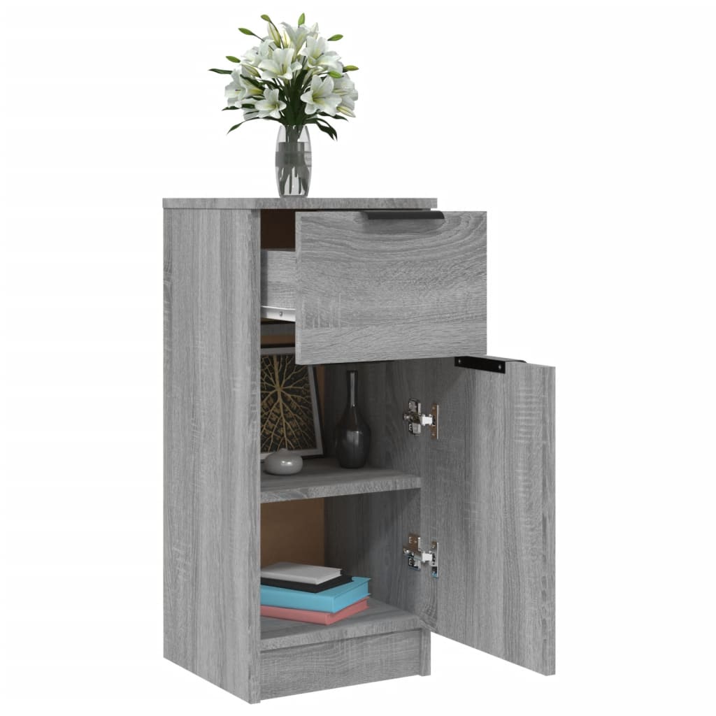 vidaXL Commodes 2 pcs Gris Sonoma 30x30x70 cm Bois d'ingénierie