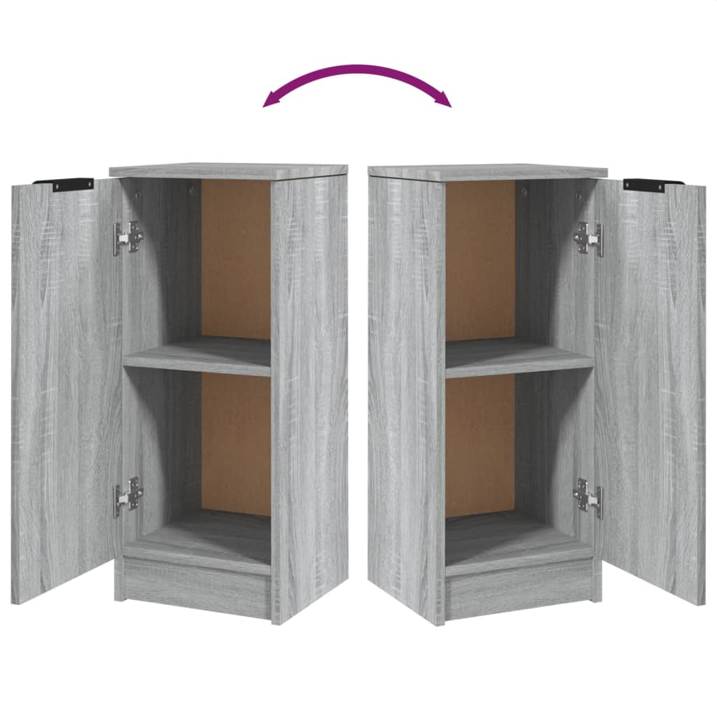 vidaXL Commodes 2 pcs Gris Sonoma 30x30x70 cm Bois d'ingénierie