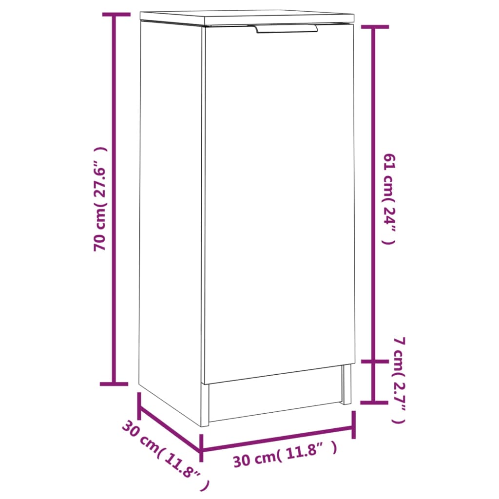 vidaXL Commodes 2 pcs Gris Sonoma 30x30x70 cm Bois d'ingénierie