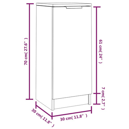 vidaXL Commodes 2 pcs Gris Sonoma 30x30x70 cm Bois d'ingénierie