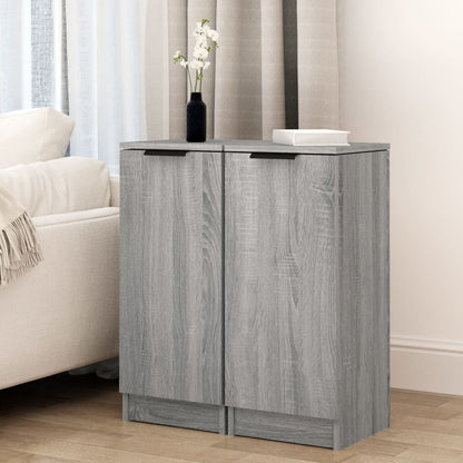 vidaXL Commodes 2 pcs Gris Sonoma 30x30x70 cm Bois d'ingénierie