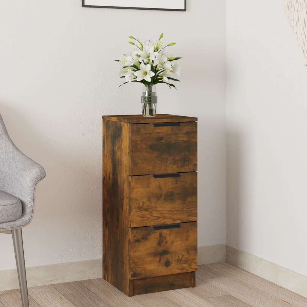 vidaXL Buffet chêne fumé 30x30x70 cm Bois d'ingénierie