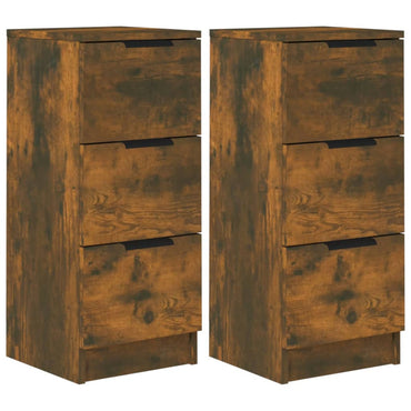 vidaXL Enfilades 2 pcs Chêne fumé 30x30x70 cm Bois d'ingénierie