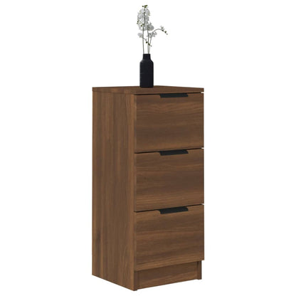 vidaXL Commode 2 pcs Aspect chêne marron 30x30x70 cm Bois d'ingénierie