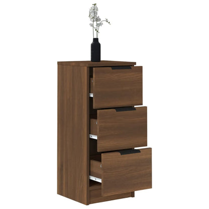 vidaXL Commode 2 pcs Aspect chêne marron 30x30x70 cm Bois d'ingénierie