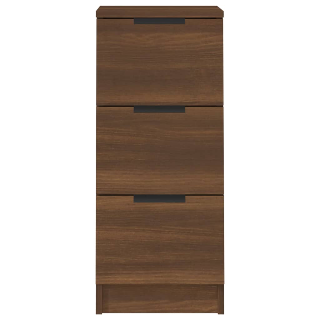 vidaXL Commode 2 pcs Aspect chêne marron 30x30x70 cm Bois d'ingénierie