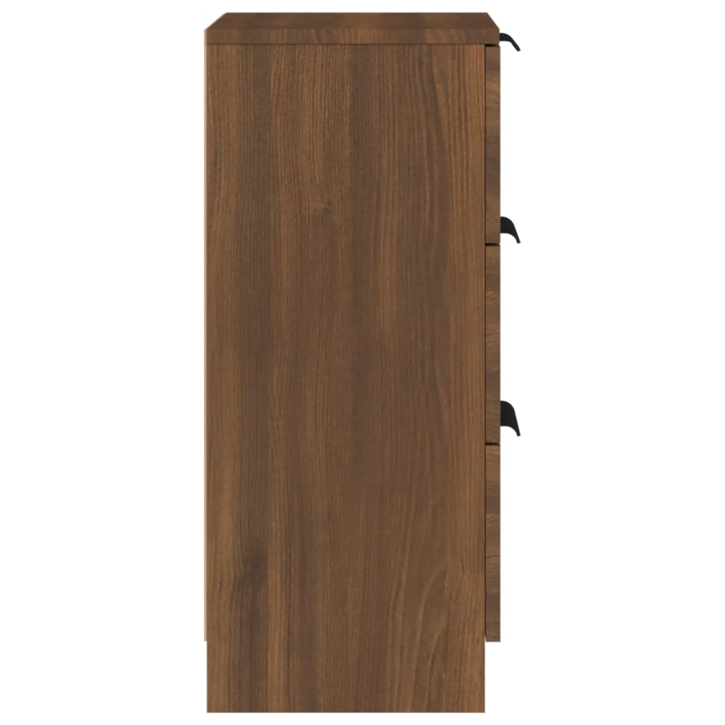 vidaXL Commode 2 pcs Aspect chêne marron 30x30x70 cm Bois d'ingénierie