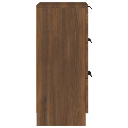 vidaXL Commode 2 pcs Aspect chêne marron 30x30x70 cm Bois d'ingénierie