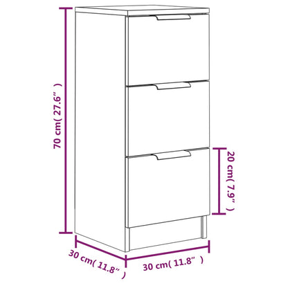 vidaXL Commode 2 pcs Aspect chêne marron 30x30x70 cm Bois d'ingénierie