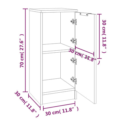 vidaXL Buffet chêne fumé 30x30x70 cm Bois d'ingénierie