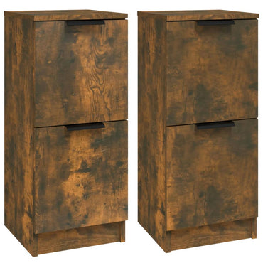 vidaXL Enfilades 2 pcs Chêne fumé 30x30x70 cm Bois d'ingénierie