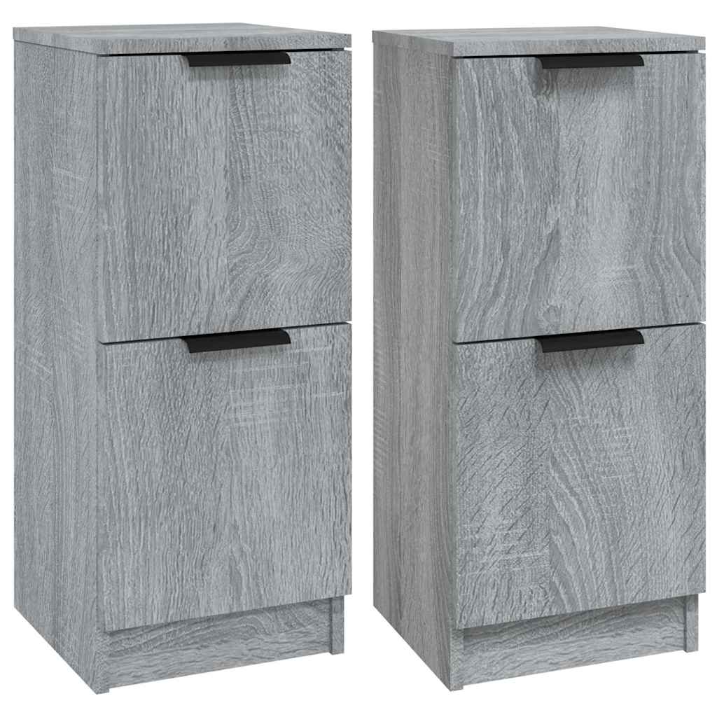 vidaXL Sideboards 2 Stk. Grau Sonoma 30x30x70 cm Holzwerkstoff