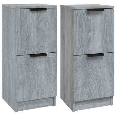 vidaXL Commodes 2 pcs Gris Sonoma 30x30x70 cm Bois d'ingénierie