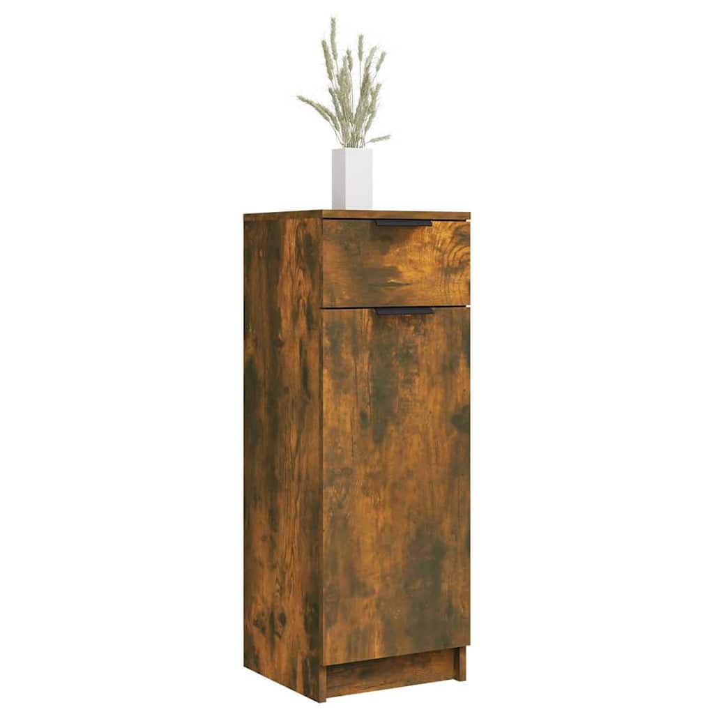vidaXL Badschrank Räuchereiche 32x34x90 cm Holzwerkstoff