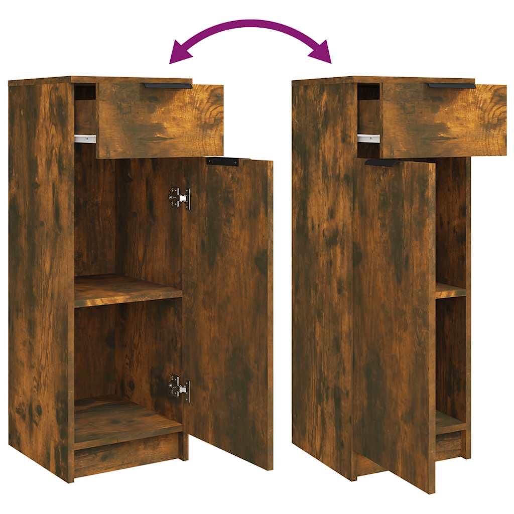 vidaXL Badschrank Räuchereiche 32x34x90 cm Holzwerkstoff