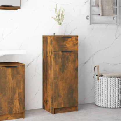 vidaXL Badschrank Räuchereiche 32x34x90 cm Holzwerkstoff