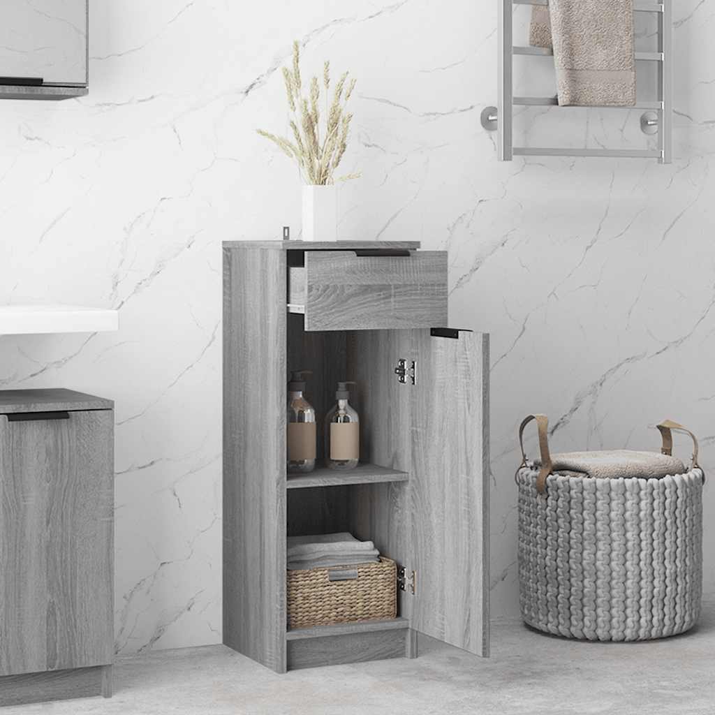 vidaXL Armoire de salle de bain gris Sonoma 32x34x90 cm Bois d'ingénierie