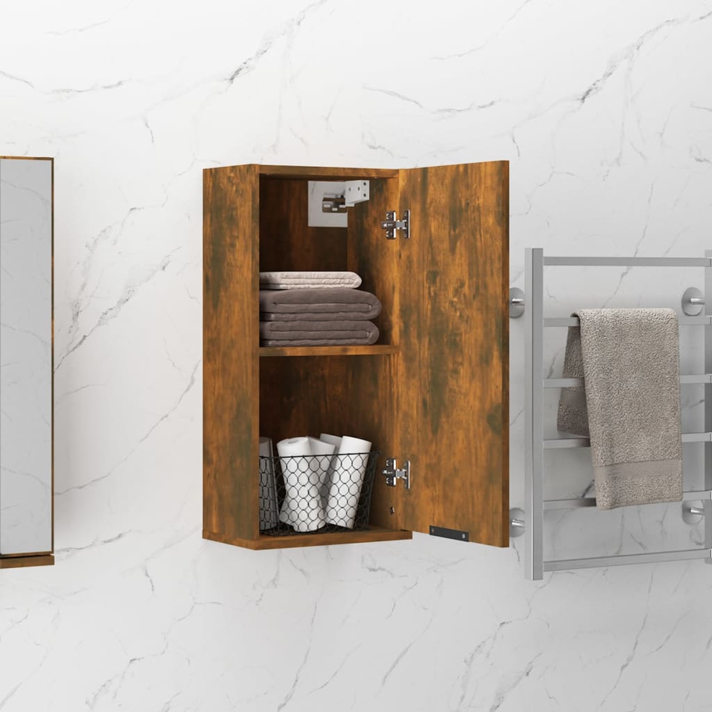 vidaXL Armoire murale de salle de bain chêne fumé 32x20x67 cm