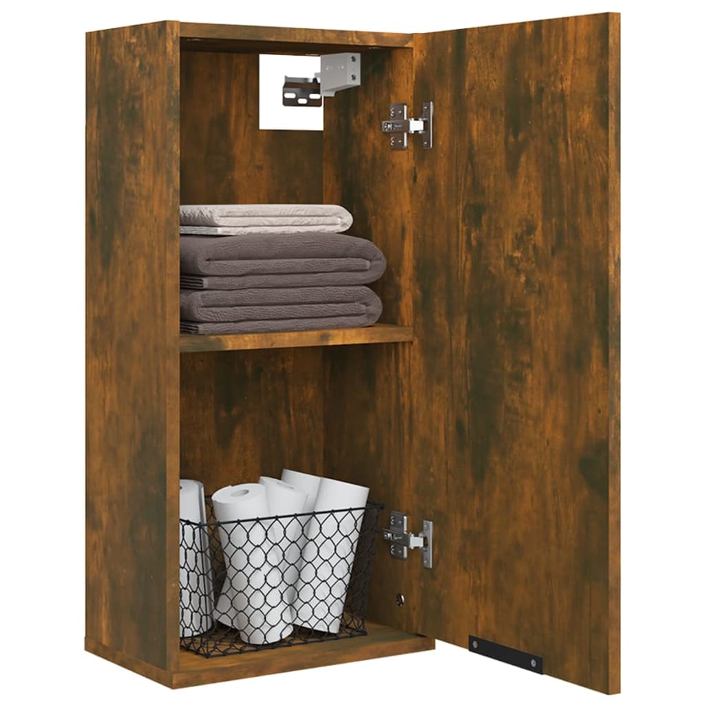 vidaXL Armoire murale de salle de bain chêne fumé 32x20x67 cm