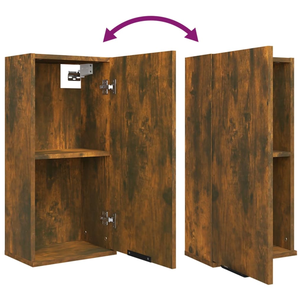 vidaXL Armoire murale de salle de bain chêne fumé 32x20x67 cm