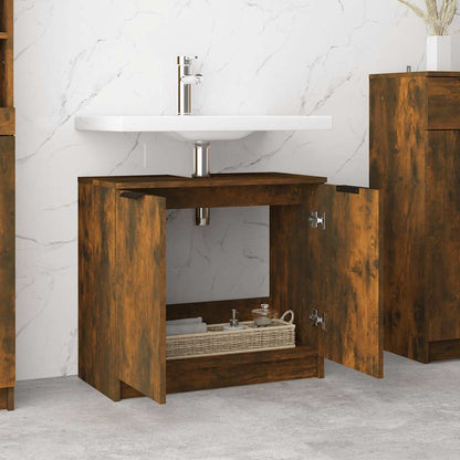 vidaXL Badschrank Räuchereiche 64,5x33,5x59 cm Holzwerkstoff