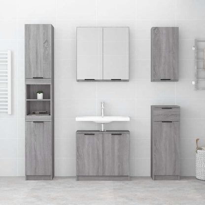 vidaXL Badschrank Grau Sonoma 64,5x33,5x59 cm Holzwerkstoff
