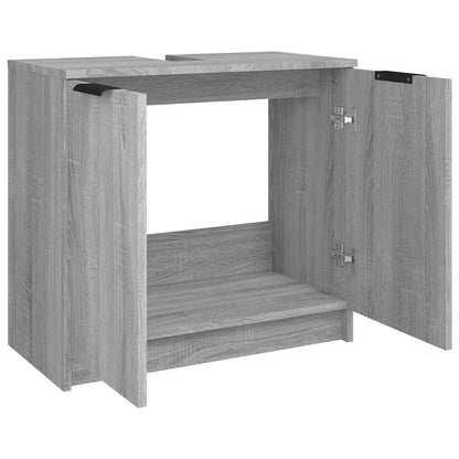 vidaXL Badschrank Grau Sonoma 64,5x33,5x59 cm Holzwerkstoff