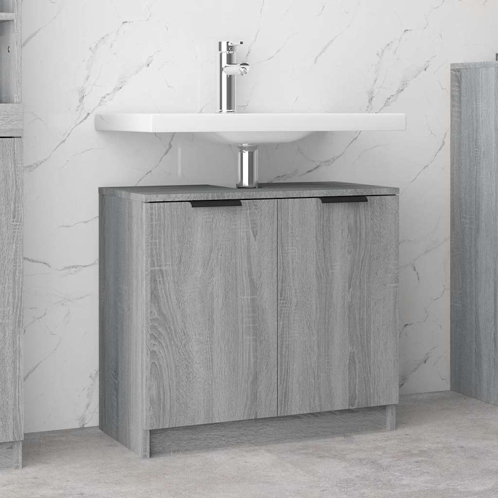 vidaXL Badschrank Grau Sonoma 64,5x33,5x59 cm Holzwerkstoff