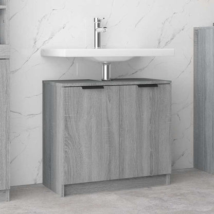vidaXL Badschrank Grau Sonoma 64,5x33,5x59 cm Holzwerkstoff
