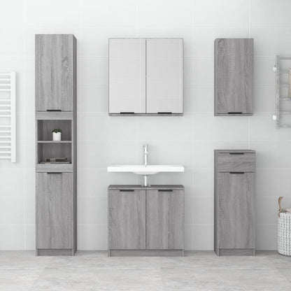 vidaXL Bad-Spiegelschrank Grau Sonoma 64x20x67 cm