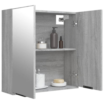 vidaXL Bad-Spiegelschrank Grau Sonoma 64x20x67 cm