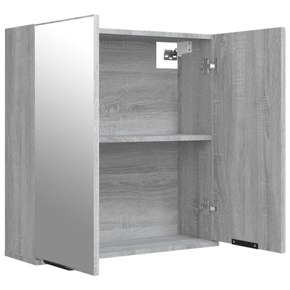 vidaXL Bad-Spiegelschrank Grau Sonoma 64x20x67 cm