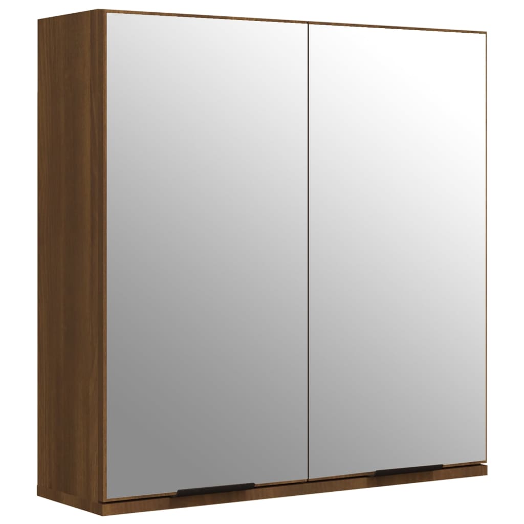 vidaXL Bad-Spiegelschrank Braun Eichen-Optik 64x20x67 cm