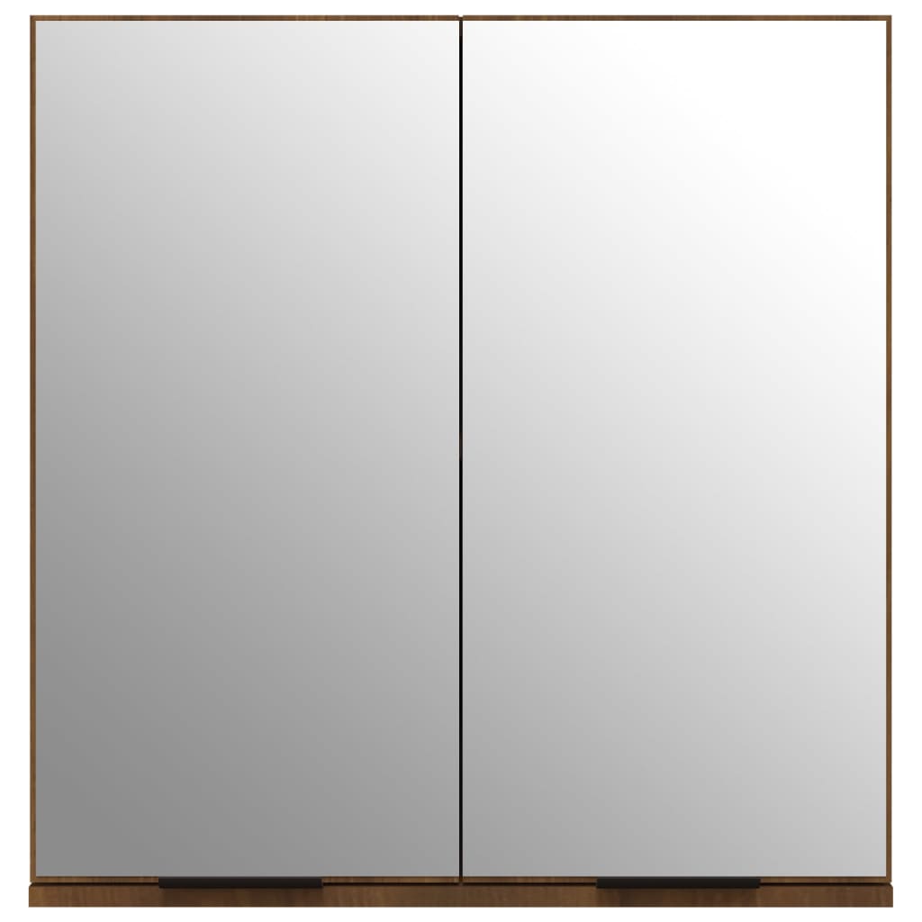 vidaXL Bad-Spiegelschrank Braun Eichen-Optik 64x20x67 cm