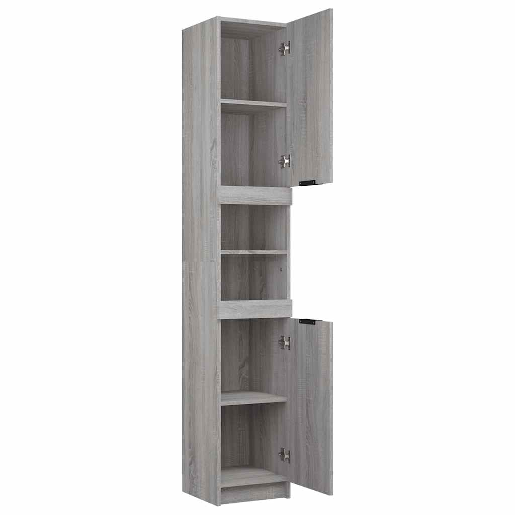vidaXL Badschrank Grau Sonoma 32x34x188,5 cm Holzwerkstoff