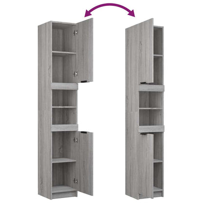 vidaXL Badschrank Grau Sonoma 32x34x188,5 cm Holzwerkstoff